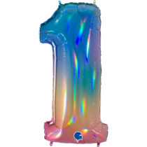rainbow number one balloon