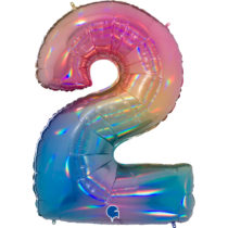 rainbow number two balloon