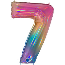 rainbow number seven balloon
