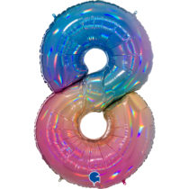 rainbow number eight balloon