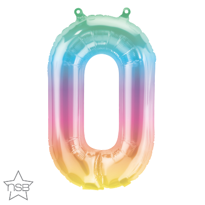 86203_86364B north star jelli ombre 16 inch foil number zero balloon