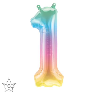 north star jelli ombre 16 inch foil number one balloon