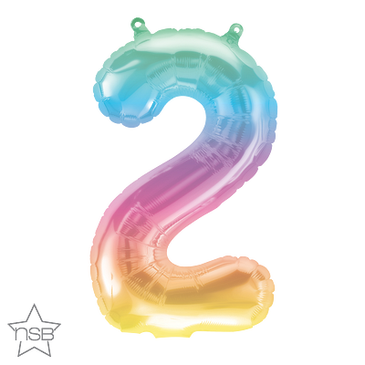 86257_86369B north star jelli ombre 16 inch foil number two balloon