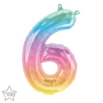 north star jelli ombre 16 inch foil number six balloon