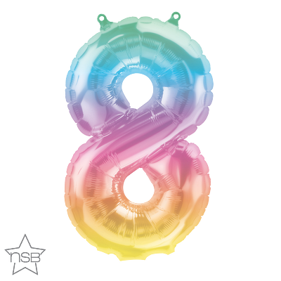 86268_86406B north star jelli ombre 16 inch foil number eight balloon