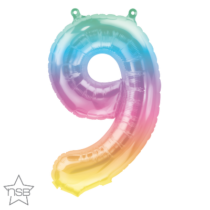north star jelli ombre 16 inch foil number nine balloon