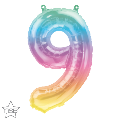 86269_86409B north star jelli ombre 16 inch foil number nine balloon