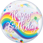 BIRTHDAY RAINBOW UNICORNS BUBBLE | 22 INCH QUALATEX