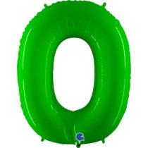 fluo neon green number 0 zero balloon