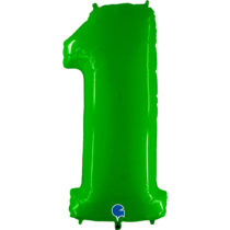 flup lime green foil number one 1 balloon