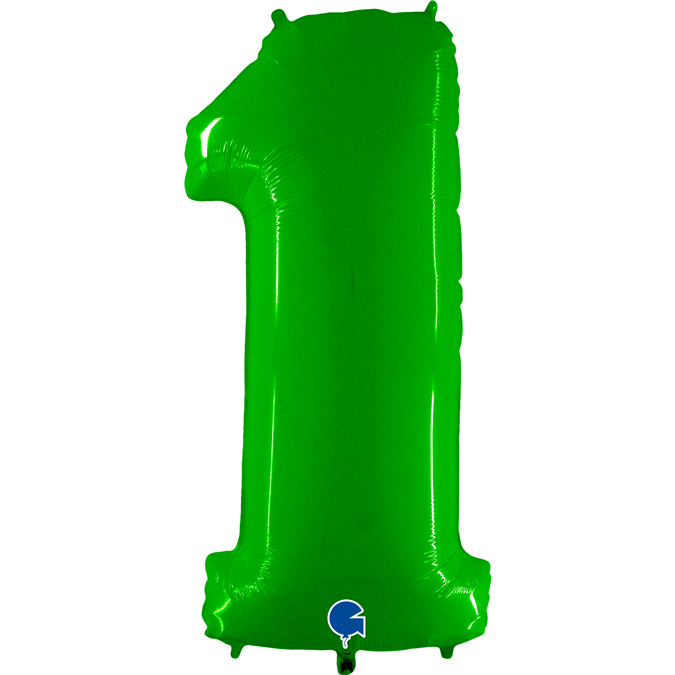 901WHL-Number-1-HLime-Fluo flup lime green foil number one 1 balloon