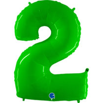 fluo lime green neon number 2 two balloon