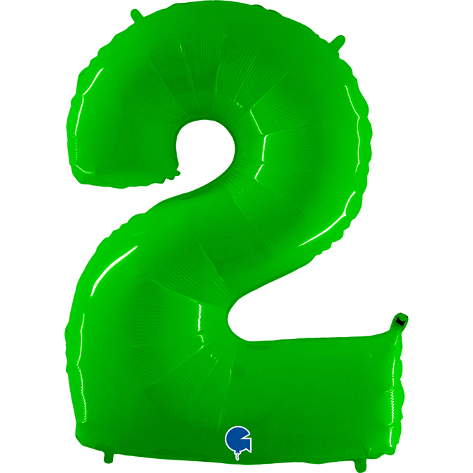 902WHL-Number-2-HLime-Fluo fluo lime green neon number 2 two balloon