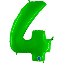 fluo lime green neon number 4 four balloon