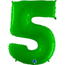 fluo lime green neon number 5 five balloon