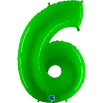 fluo lime green neon number 6 six balloon