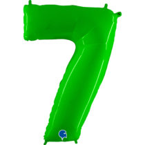 fluo lime green neon number seven balloon