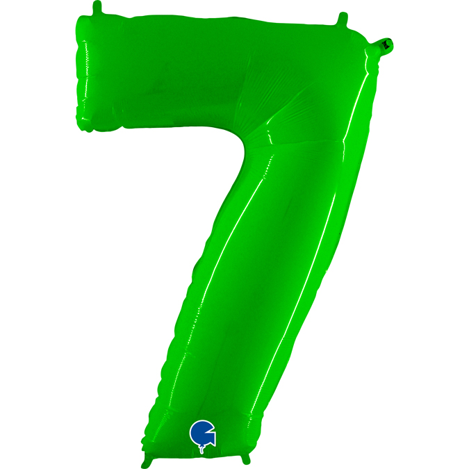 907WHL-Number-7-HLime-Fluo fluo lime green neon number seven balloon