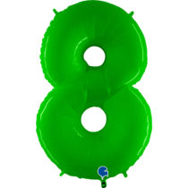 fluo lime green neon number eight 8 balloon