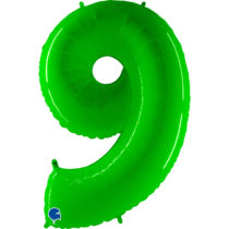 fluo lime green neon number 9 nine balloon