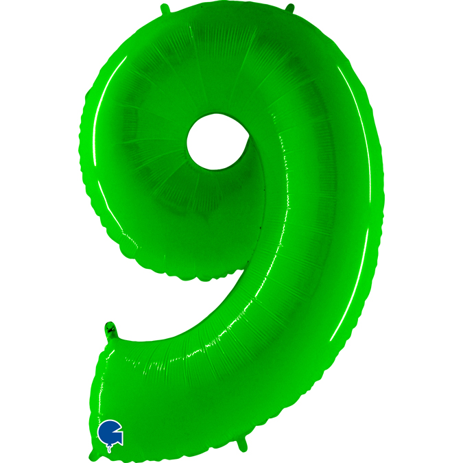 909WHL-Number-9-HLime-Fluo fluo lime green neon number 9 nine balloon