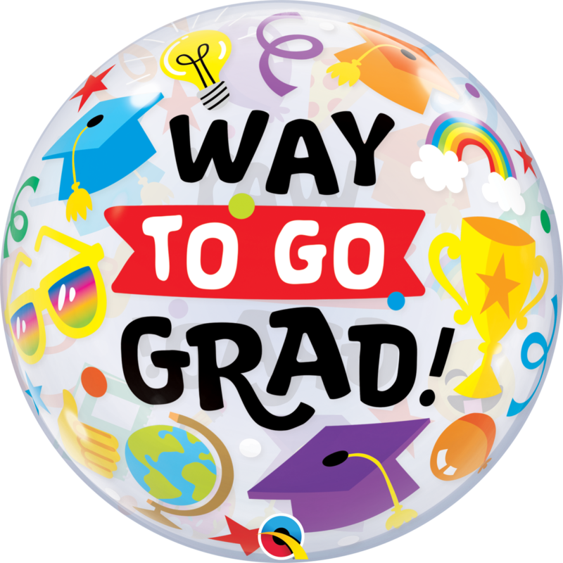 98328B_F WAY TO GO GRAD EVERYTHING BUBBLE | 22 INCH QUALATEX