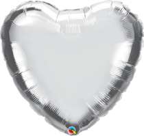 silver 36 inch heart foil balloon
