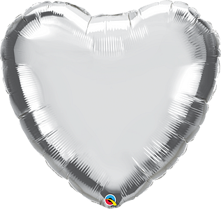 12659B silver 36 inch heart foil balloon
