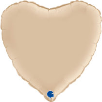satin cream 18" heart foil balloon