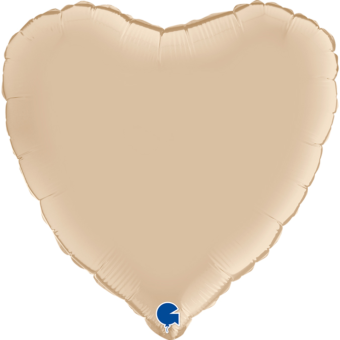 180000SCR-Heart-18inc-Satin-Cream satin cream 18" heart foil balloon