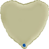 satin olive green 18" heart foil