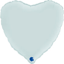 satin pastel blue 18" foil heart balloon