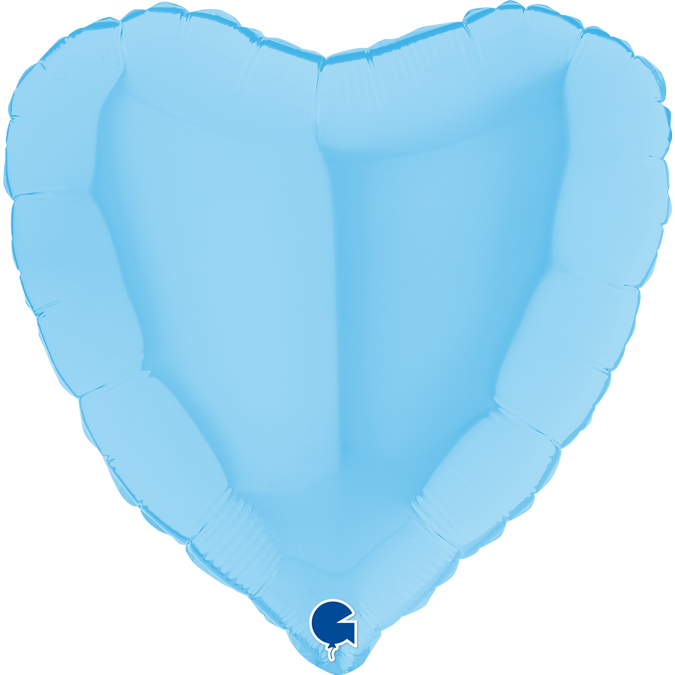 180M00B-Heart-18inc-Matte-Blue-1 18 inch pastel matte blue heart foil balloon grabo