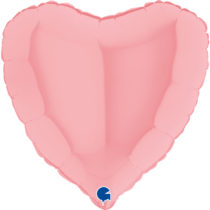 18 inch pastel pink matte heart grabo foil balloon