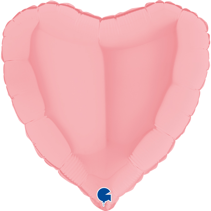 18 inch pastel pink matte heart grabo foil balloon