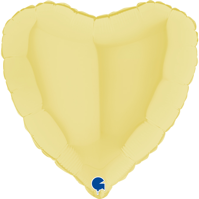 180M04Y-Heart-18inc-Matte-Yellow-1 18 inch pastel matte yellow foil grabo balloon