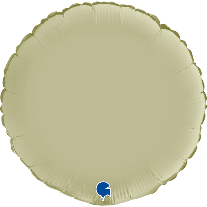 satin olive round 18" foil balloon