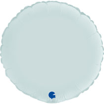 satin pastel blue round 18" foil balloon