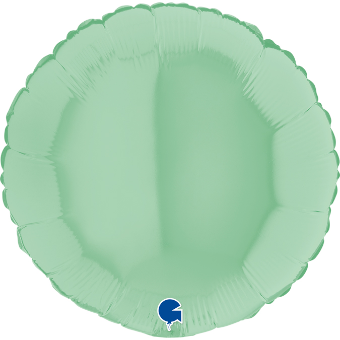 18 inch matte pastel green round grabo foil balloon