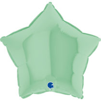 18 ich pastel matte green grabo star foil balloon