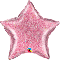 glittergraphic pink 20" star foil balloon