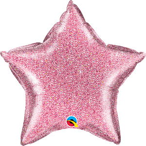 21617_21619B glittergraphic pink 20" star foil balloon