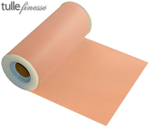 Copyright: Oaktree UK LTD 2011 peach tulle finesse 6" x 25 yards