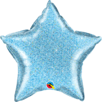 Qualatex glittergraphic light blue star 20"