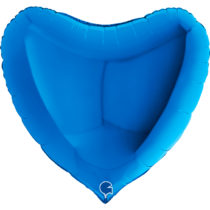 blue 36" heart foil balloon