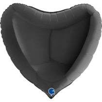 black 36" heart foil balloon