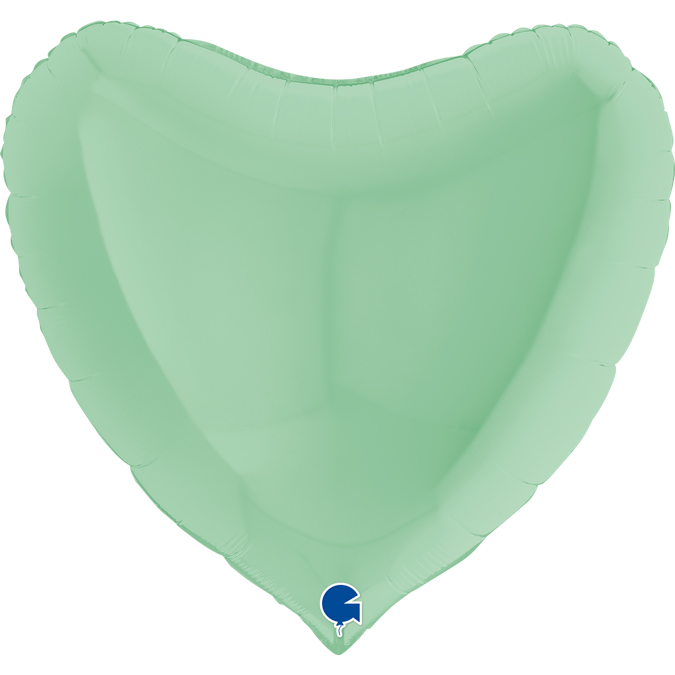 360M01Gr-Heart-36inc-Matte-Green-1 36 inch pastel matte green heart foil balloon grabo