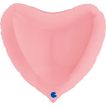 36 inch pastel matte pink heart grabo foil balloon