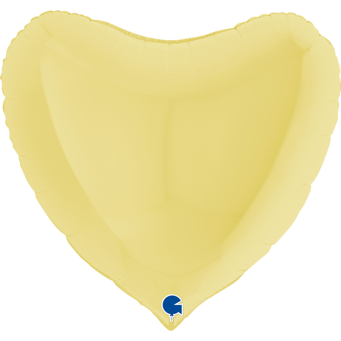 36 inch pastel matte yellow foil heart grabo balloon