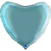 platinum tenerife sea 36" heart rainbow holographic foil balloon
